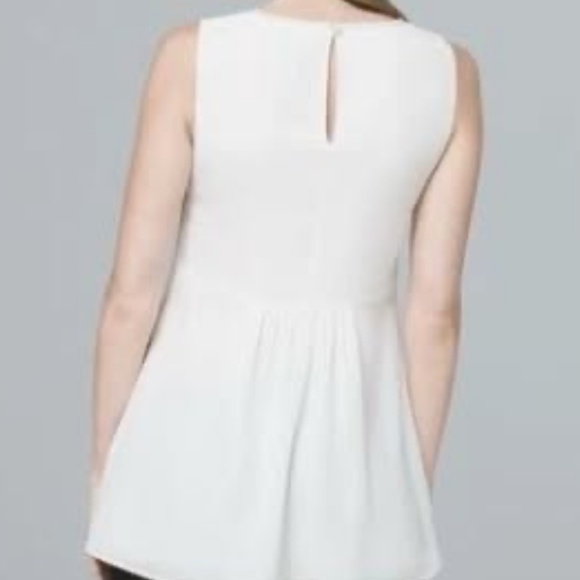 WHBM Embroidered Tunic Tank Top in White Multi sz 2 EUC - Picture 3 of 7